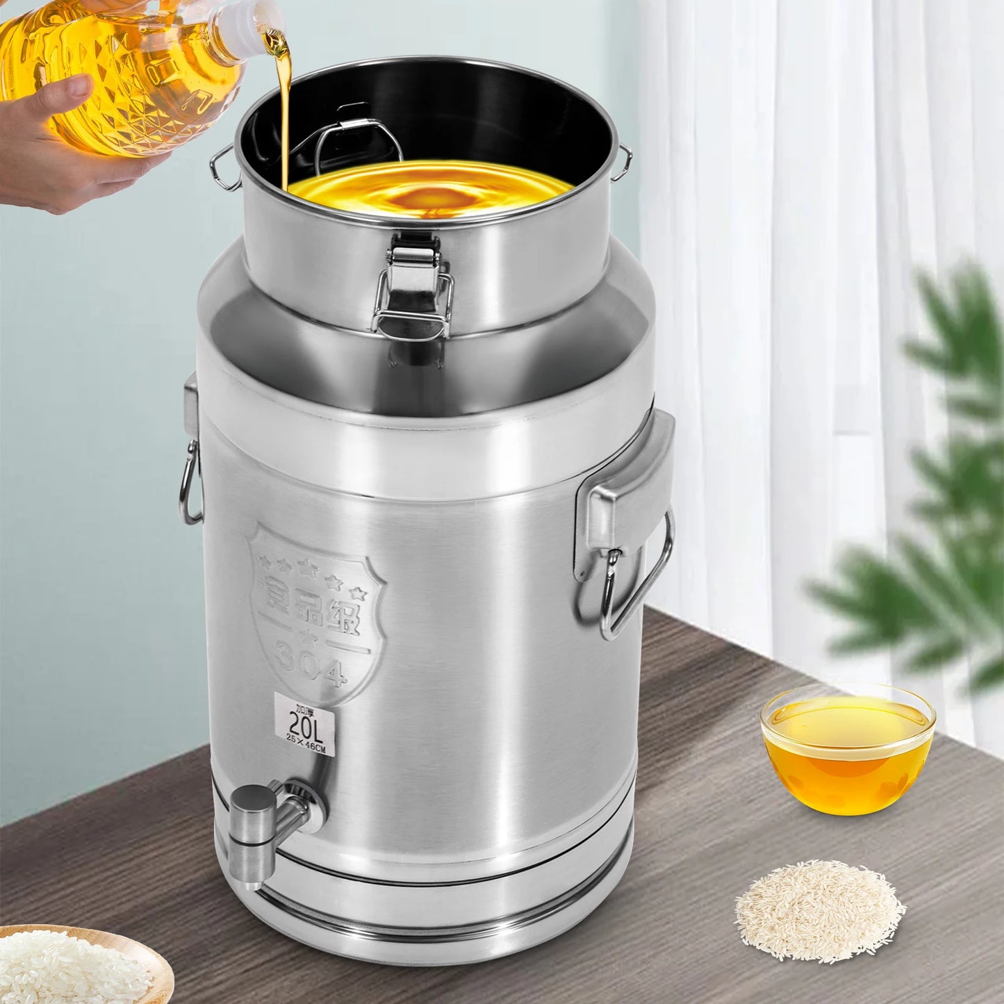 5.28 Gallon Backpack Drink Dispenser, Food-Grade Stainless Steel, Leak-Proof, Portable with Handles, Ideal for Beverages, Oil,