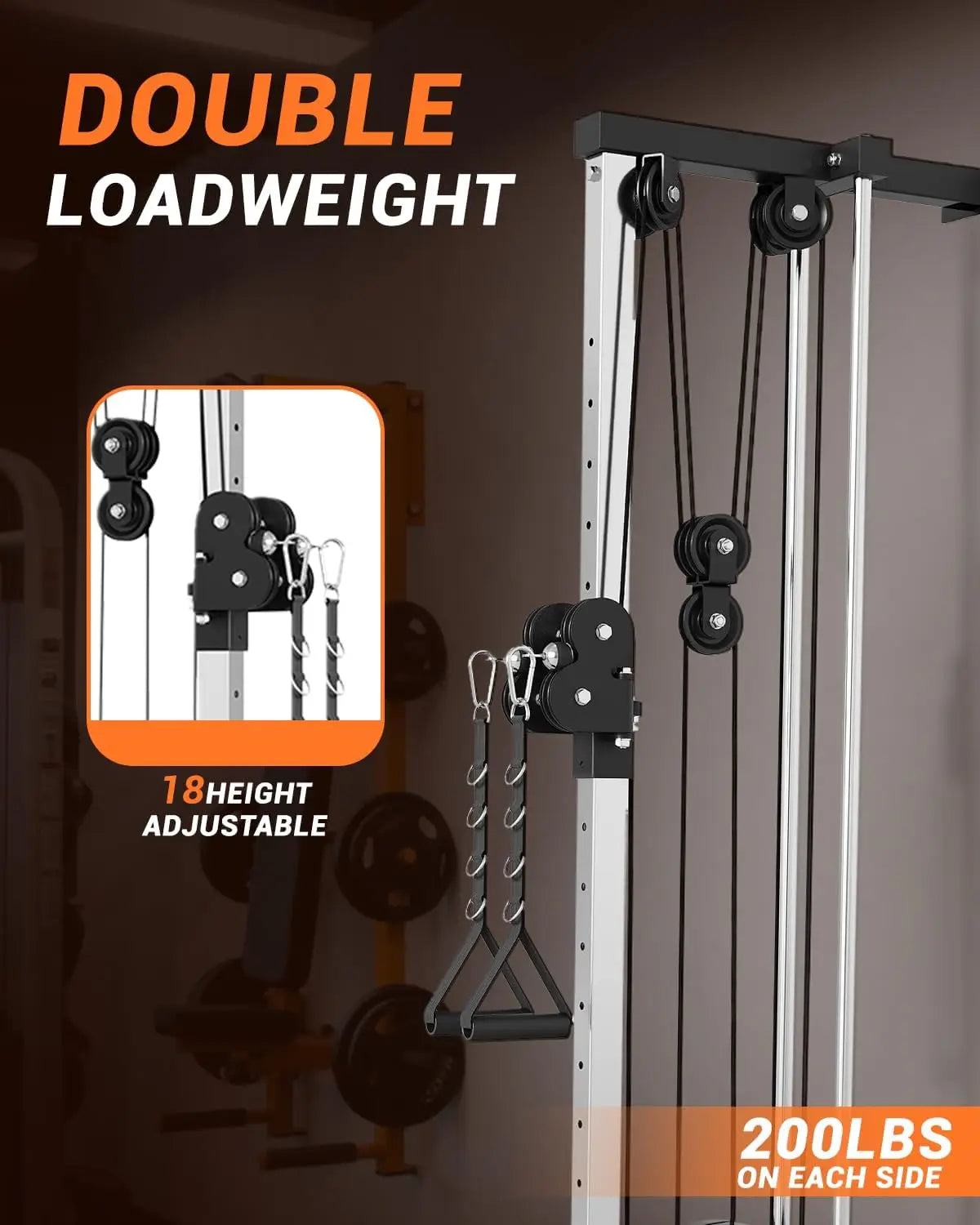 HiMISS Wall Mount Cable Station Dual Pulley Machine
