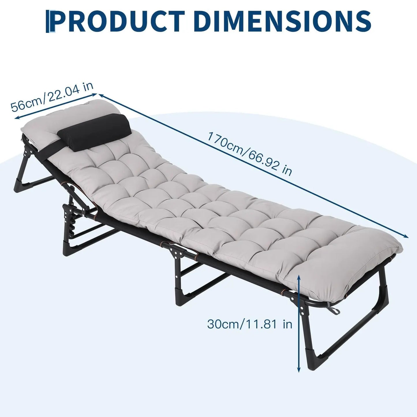 Portable Camping Cot For Adults With Folding Removable Mattress