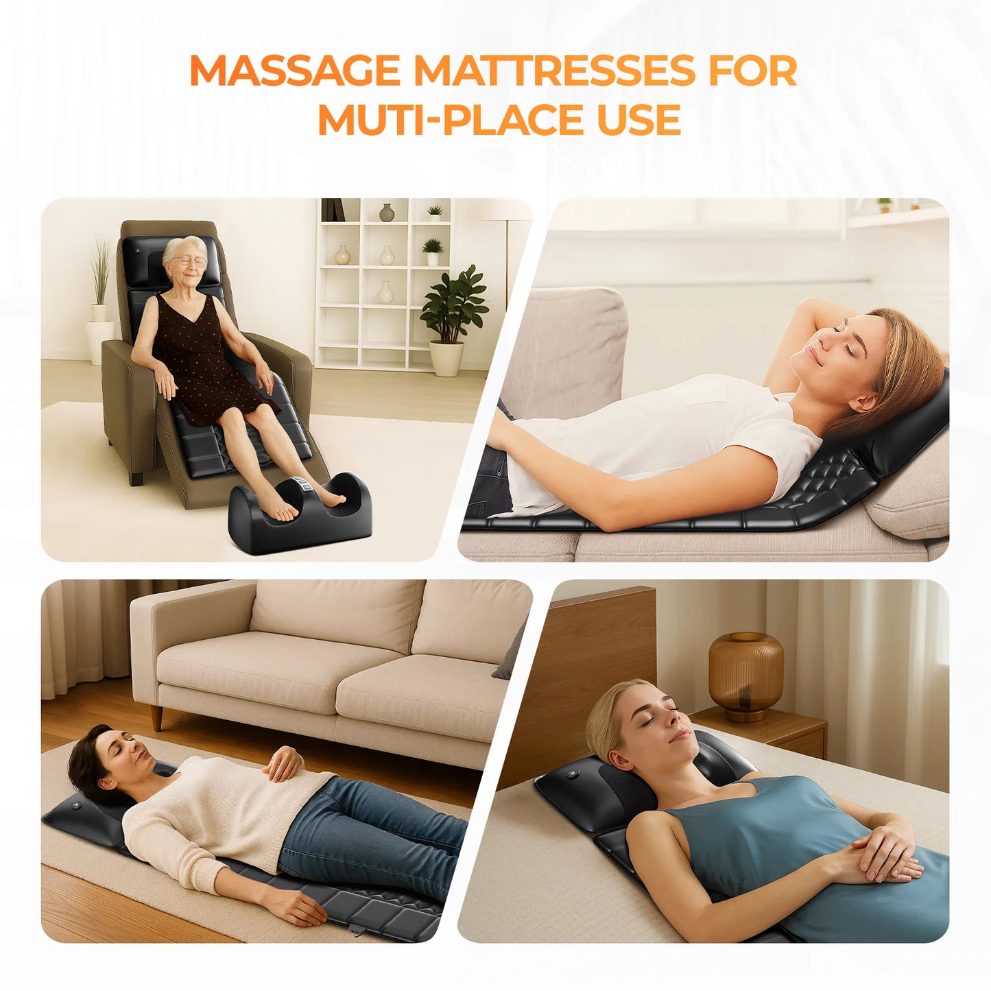 HIMOUTA Shiatsu Massage Mat With Heat And Detachable Pad