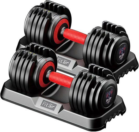 Adjustable Dumbbell Set 10-in-1 Safe Lock System for Home Gym