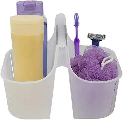 2-Compartment Soft Grip Plastic Shower Caddy With Handle