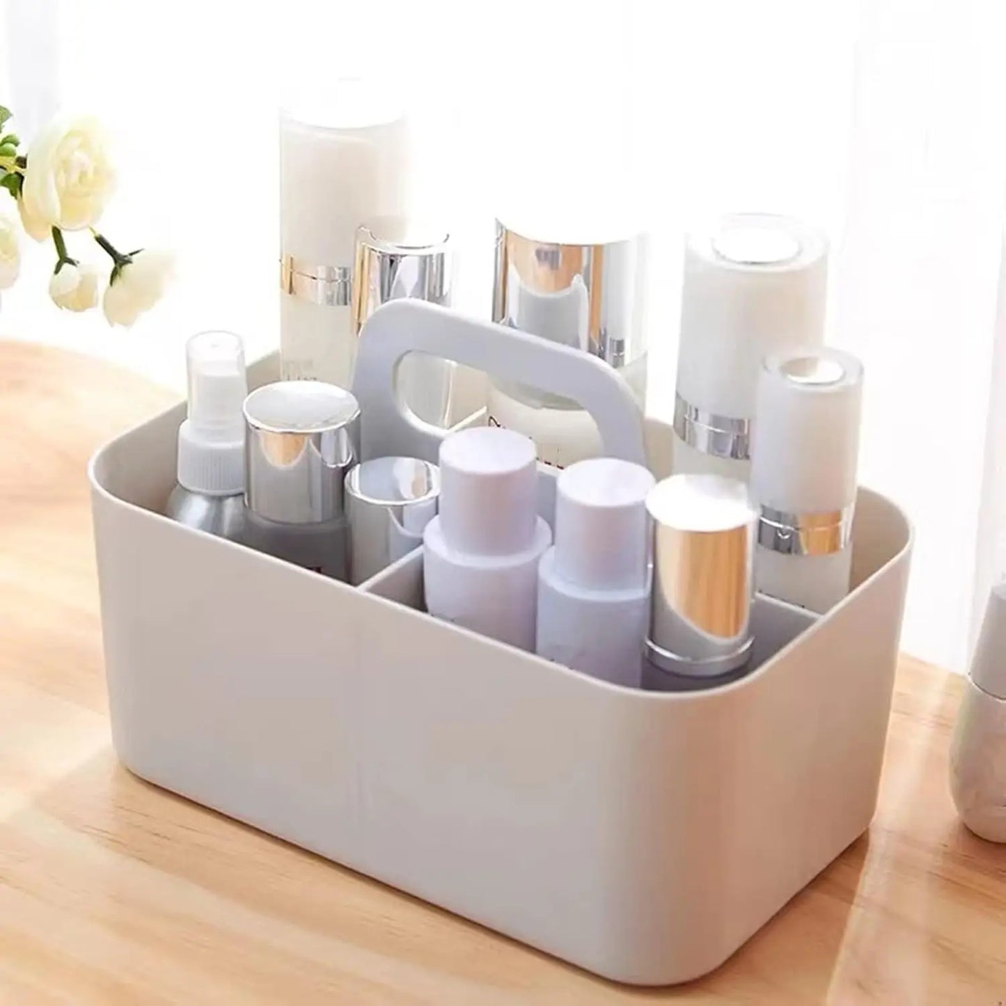 Portable Shower Caddy With Handle Stackable Five Compartments Organizer