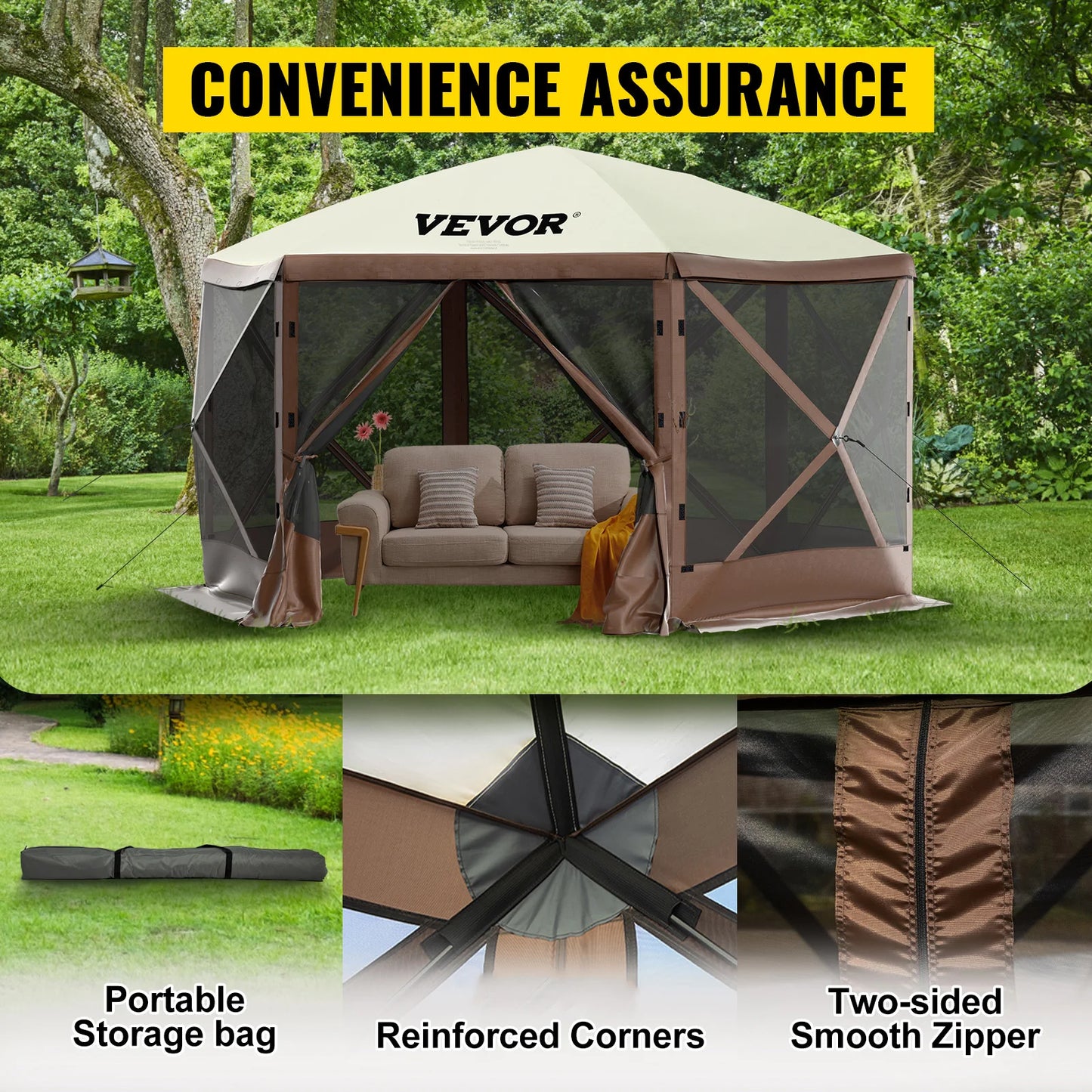 SucceBuy Pop Up Camping Gazebo Canopy Shelter For Outdoors