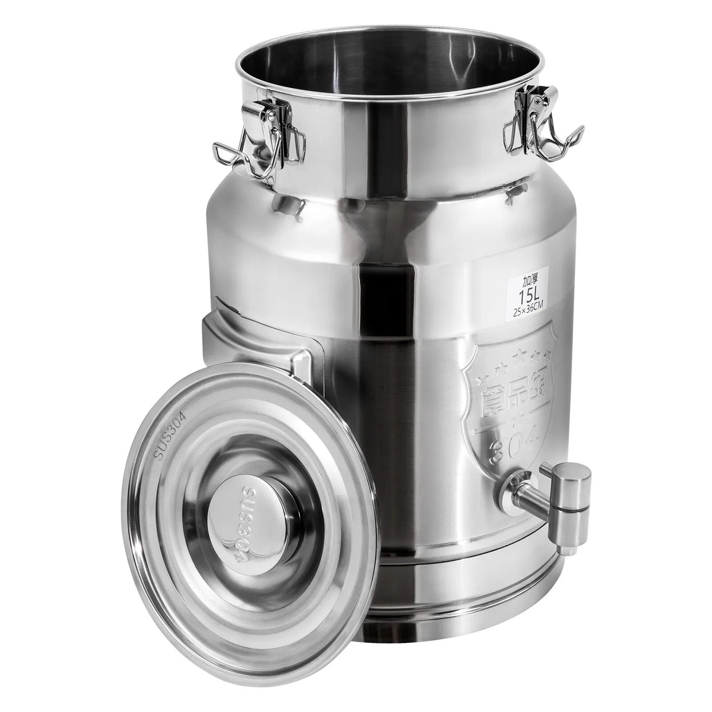 Beverage Drink Dispenser, 304 Stainless Steel Milk Can, Milk Transport Barrel