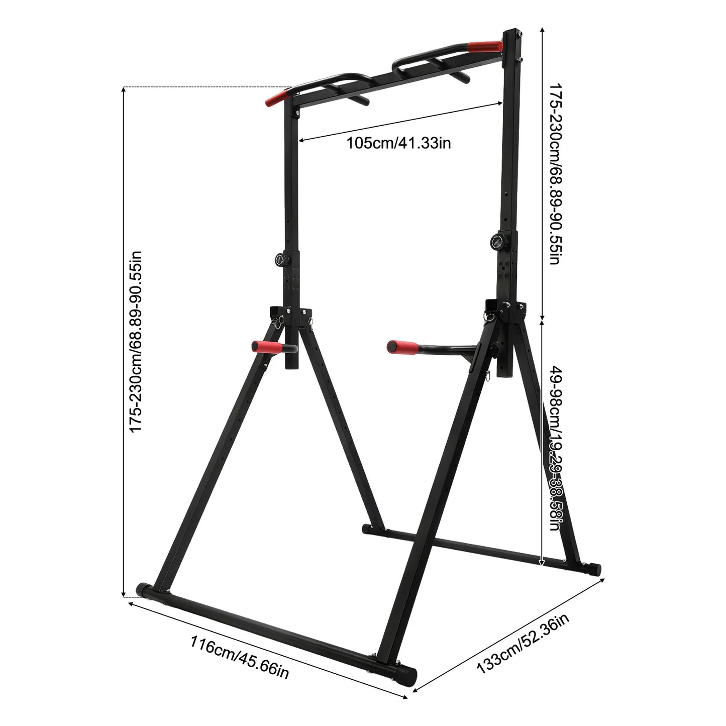 Power Tower Dip Station Adjustable Height Pull Up And Dip