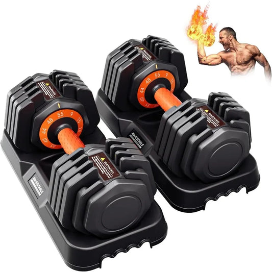 Upgrade Adjustable Dumbbell Set with Rapid Switch for Home Workouts