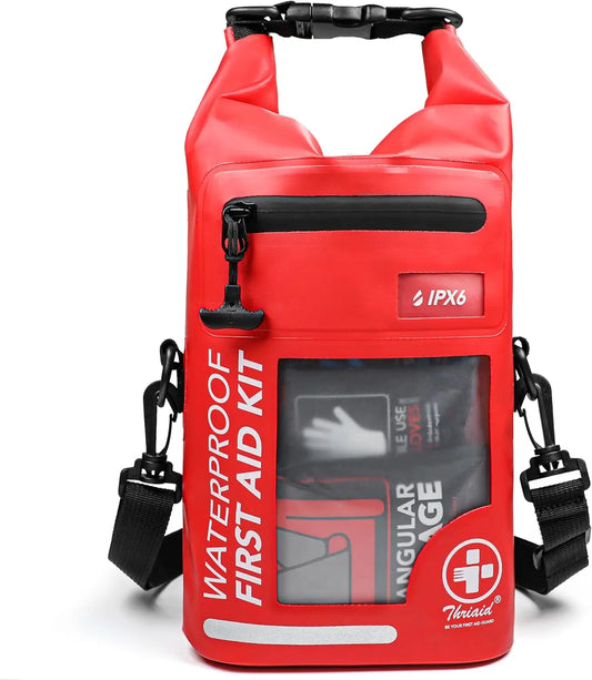 250-Piece Waterproof First Aid Kit Reflective Dry Bag