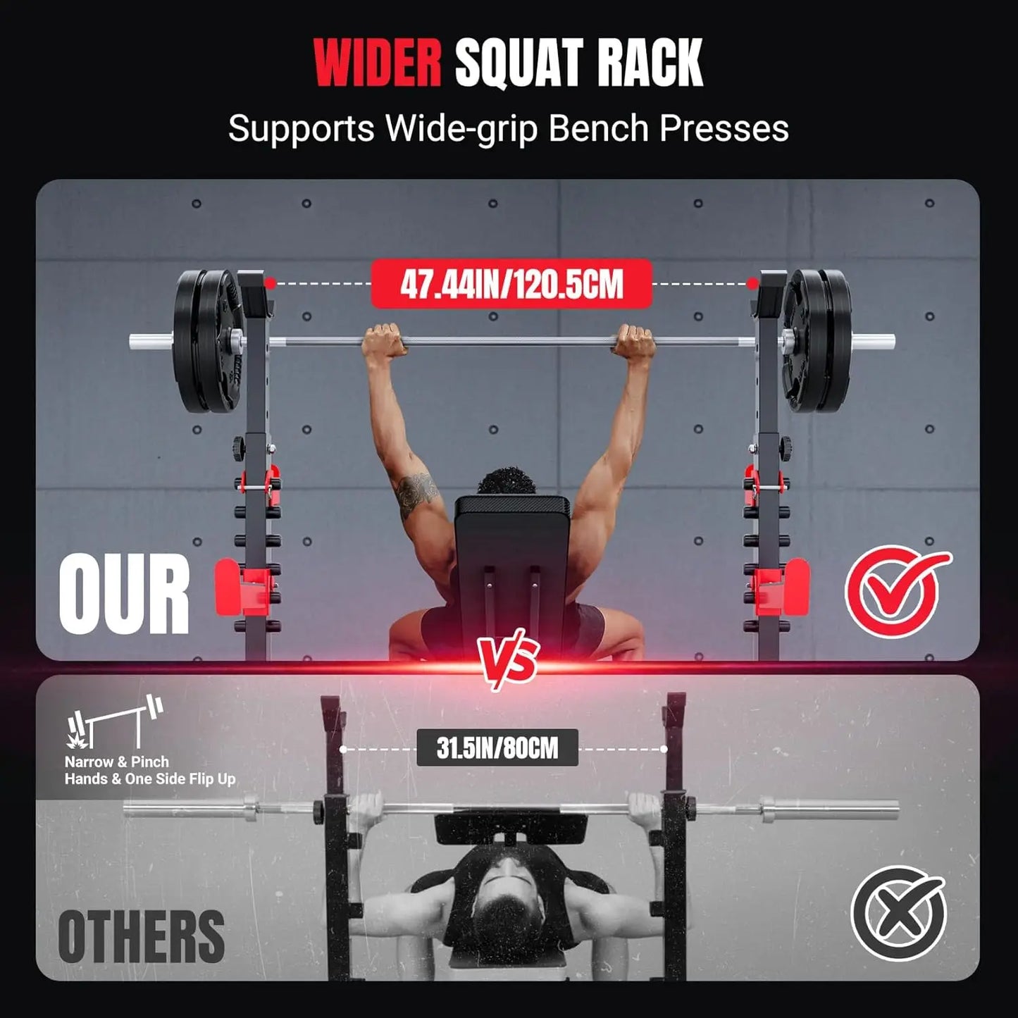 Versatile Weight Bench with Rack for Full Body Workouts and Strength Training