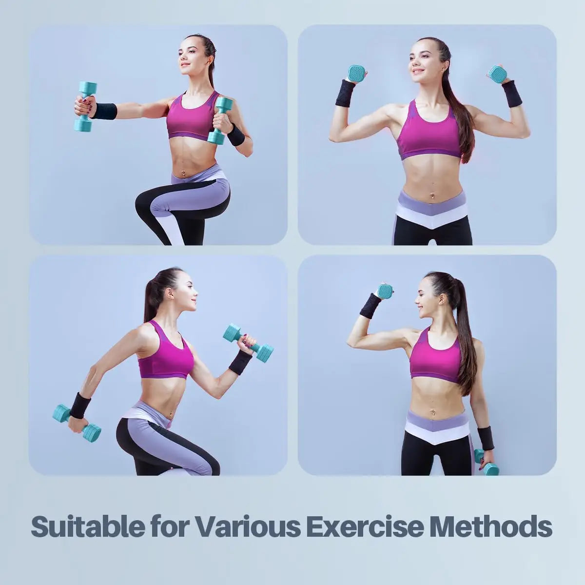 Adjustable Dumbbell Set For Women 4-In-1 With Soft Rubber Handle